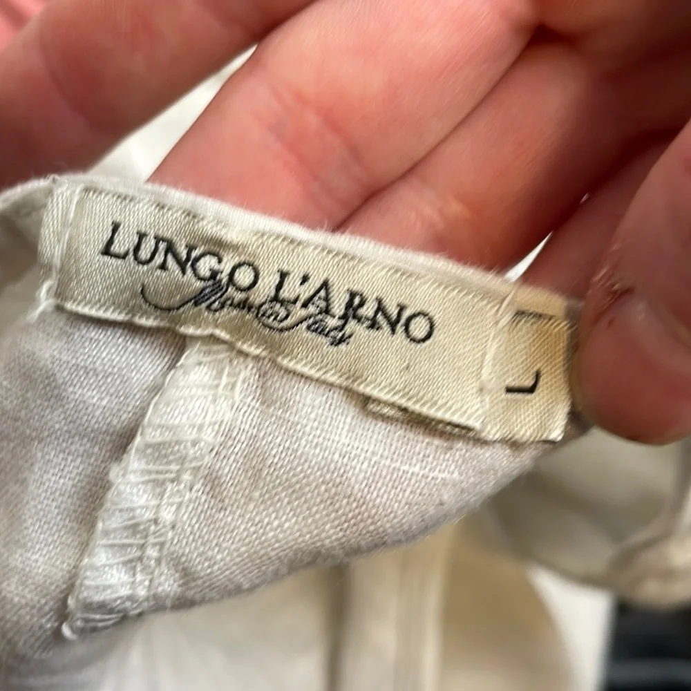 Lungo L'arno Beige Linen Top - Picture 3 of 3